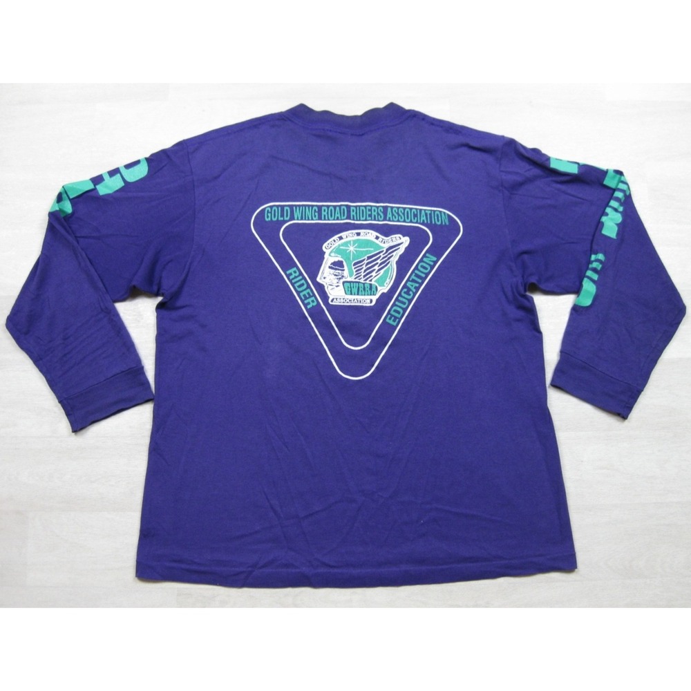 Vintage 80s Ohio Goldwing Road Riders T-shirt‎ (L) GWRRA Motorcycle Honda Purple